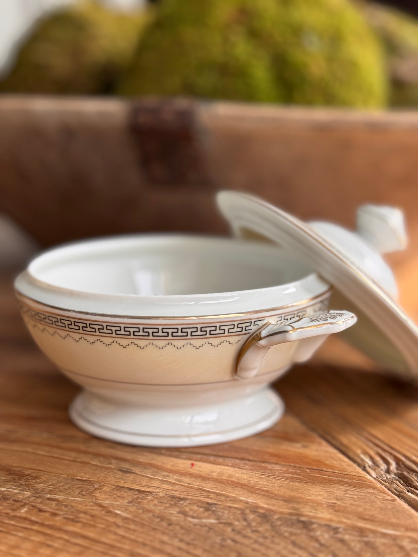 Vintage Lohengrin Eschenbach Covered Porcelain Bowl | Bavaria Germany | Greek Key Tureen